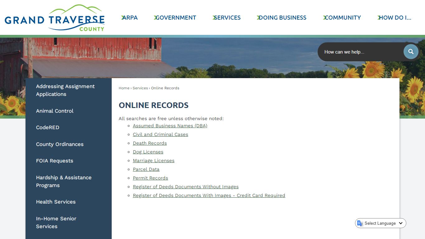 Online Records | Grand Traverse County, MI