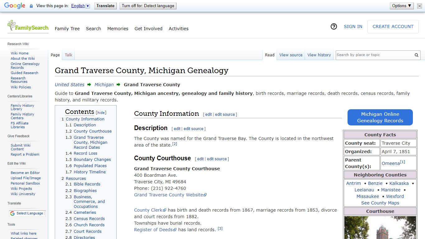 Grand Traverse County, Michigan Genealogy - FamilySearch